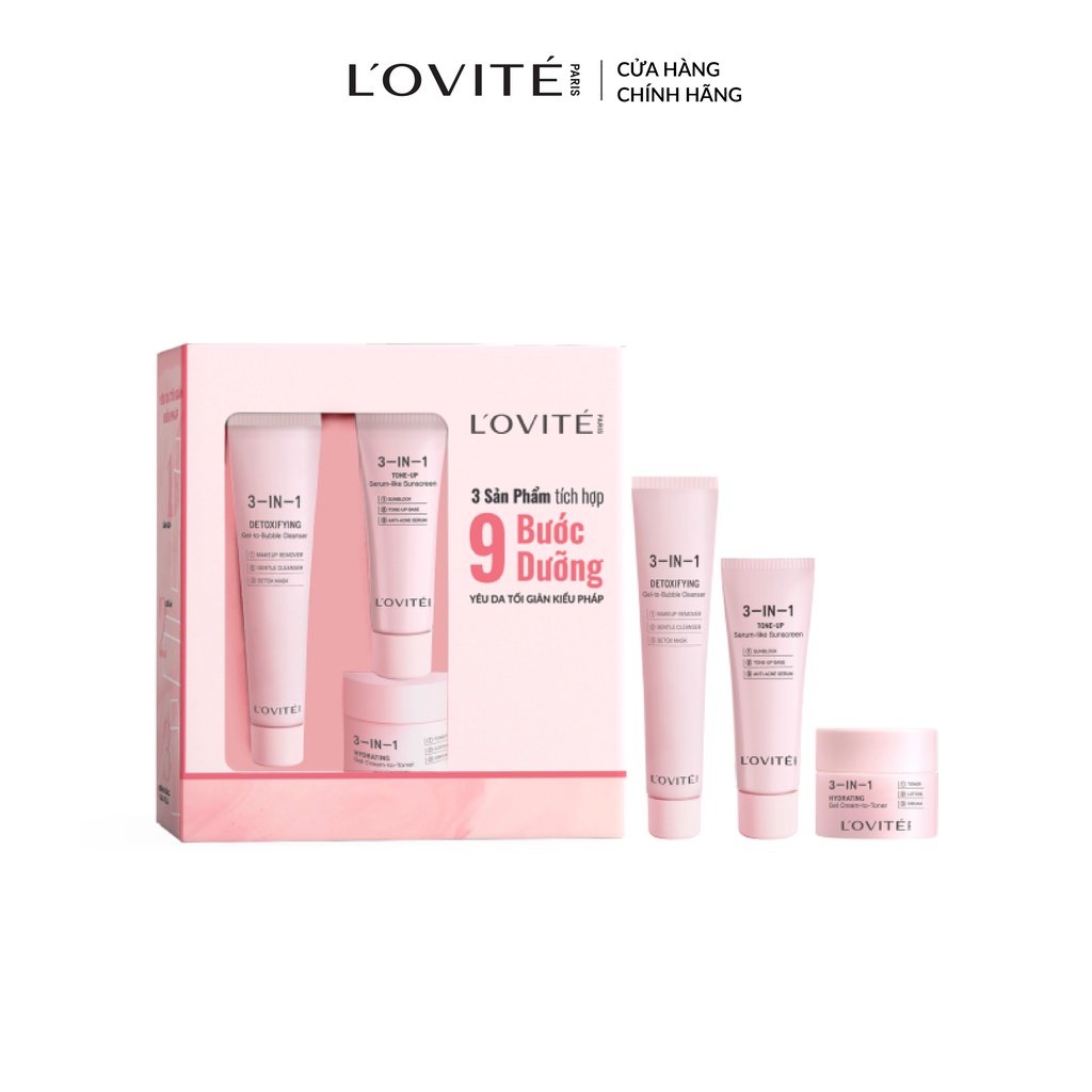 Bộ Minikit Chăm Sóc Da Toàn Diện Lovite  3-in-1 Skincare 35ml