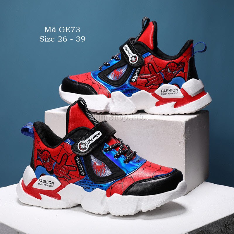 GIÀY SIÊU NHÂN SPIDERMAN BÉ TRAI 3 - 15 TUỔI PHONG CÁCH SNEAKER NĂNG ĐỘNG VÀ KHỎE KHOẮN GE73