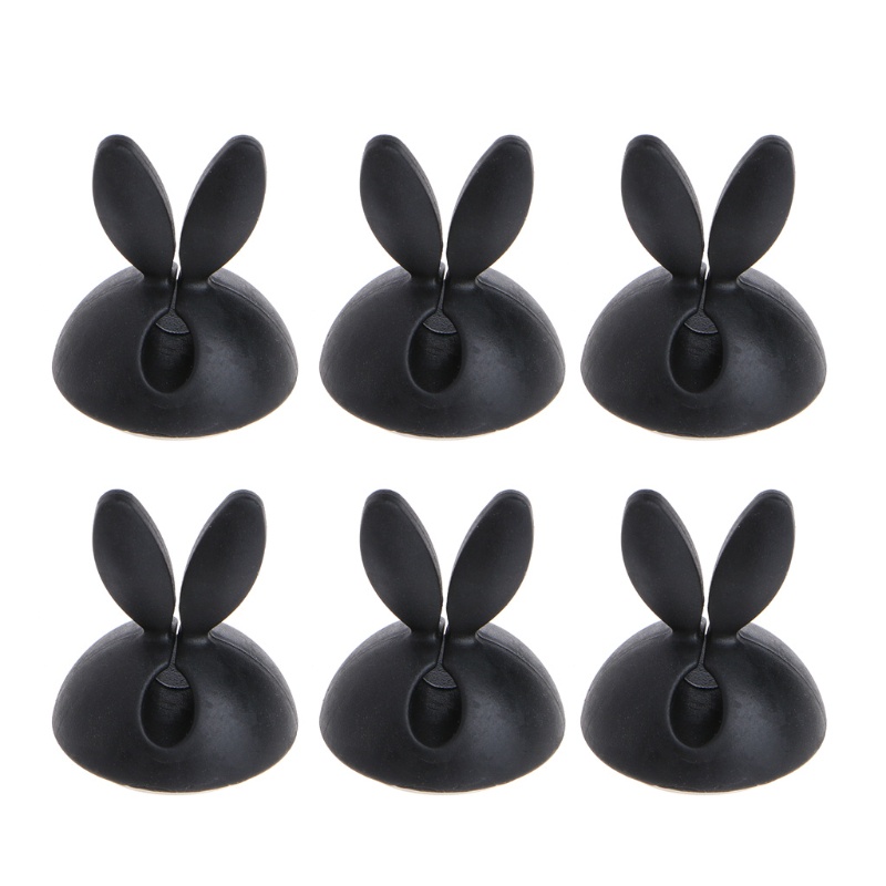 Set 6 Kẹp Quấn Dây Cáp Hình Tai Thỏ Dễ Thương Giá Đỡ