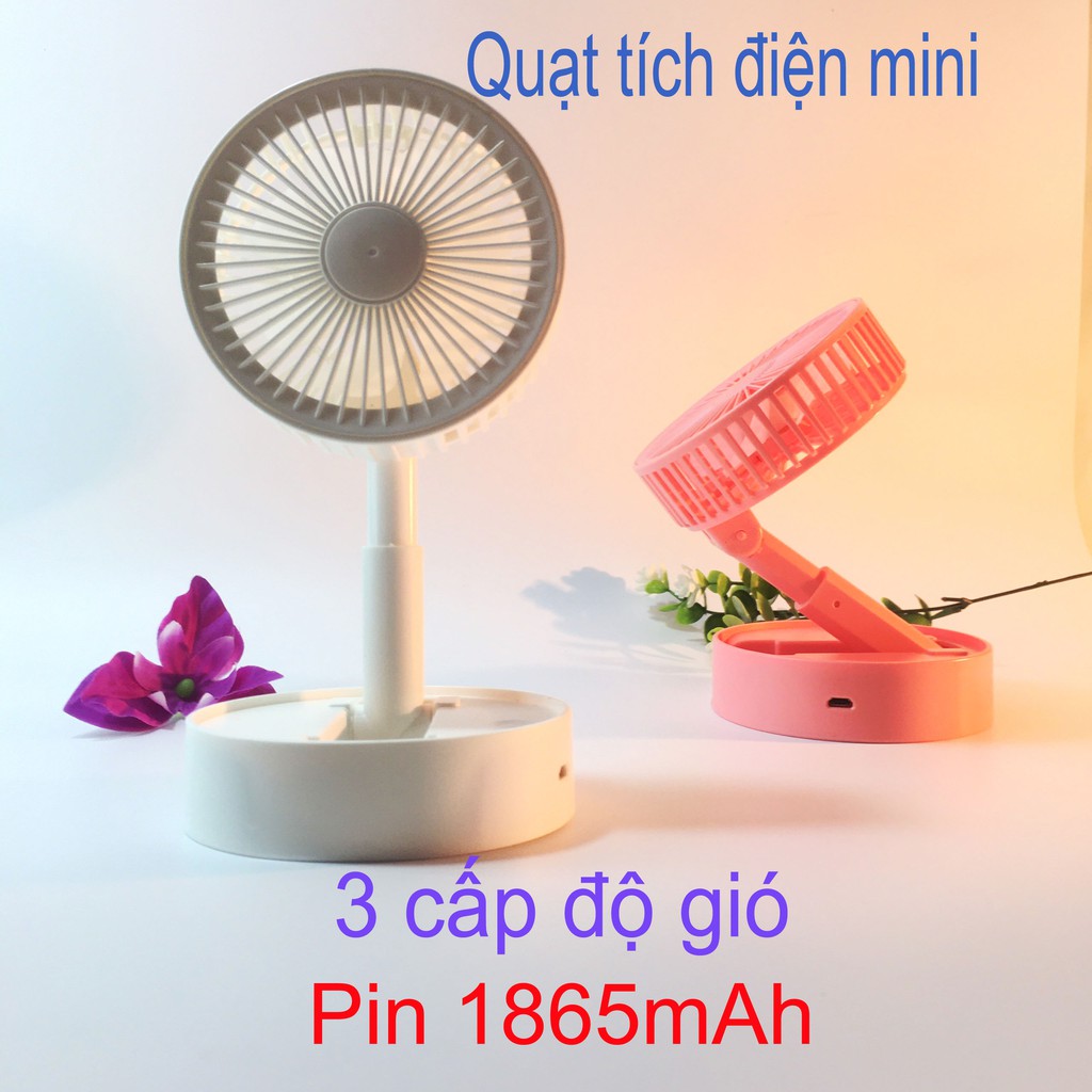 Quạt Mini Cầm Tay 3 Tốc Độ Gió Gấp Gọn A9 Tiện Dụng - TẶNG KÈM Pin Và Cáp Sạc USB (PK12store)