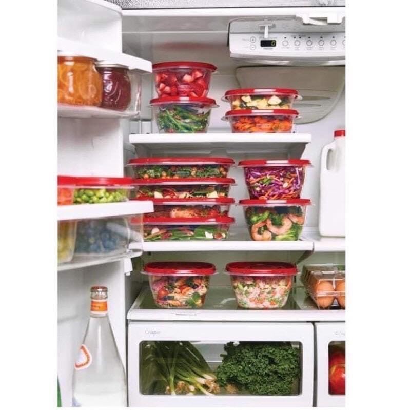 [Bill US] - SET Hộp đựng thức ăn RUBBERMAID TAKEALONGS,LOẠI NẮP ĐỎ 40 MÓN