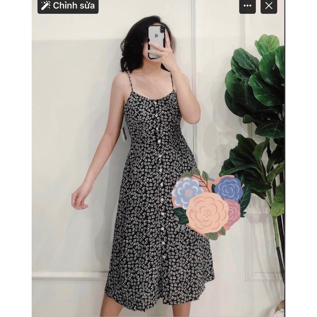 Đầm dây hoa nhí  hãng dư xịn mềm mát vnxk