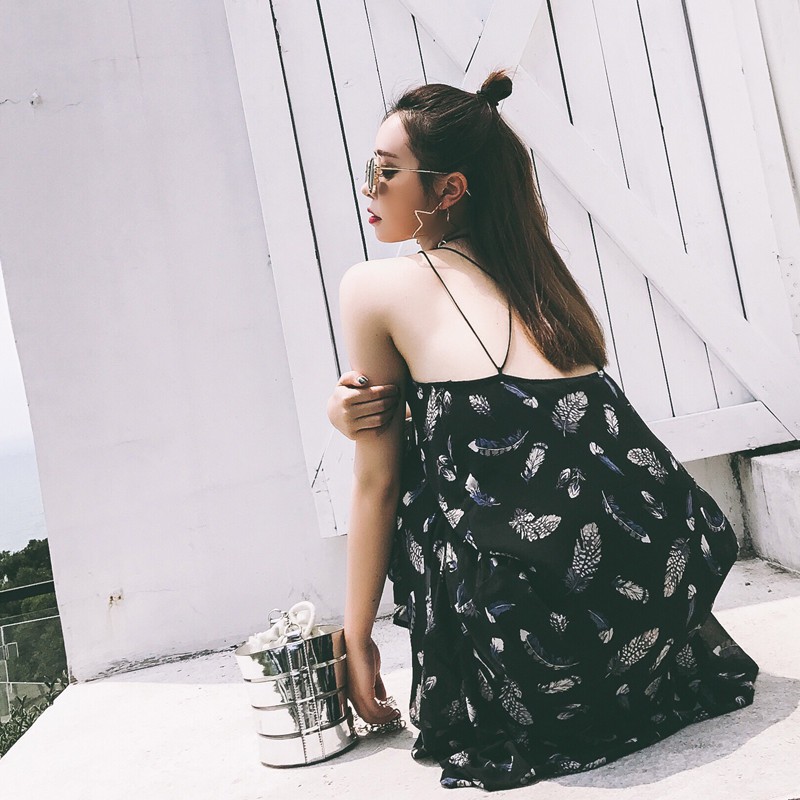 Đầm maxi voan 2 dây chéo lưng cực xinh chỉ 285k | BigBuy360 - bigbuy360.vn