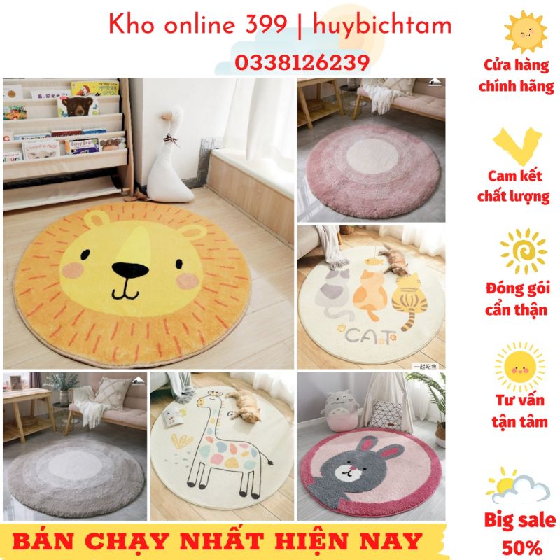 [RẺ VÔ ĐỊCH] thảm trải sàn tròn lông cừu mềm mịn chống trơn trượt decor phòng 1m, trang trí nhà cửa