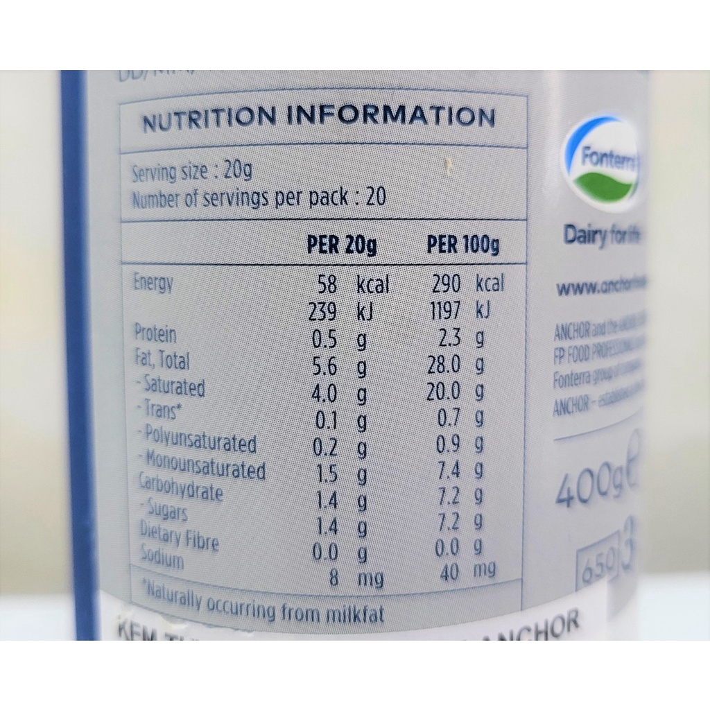 [Chai 400g] KEM TƯƠI DẠNG XỊT (Trang trí bánh, cà phê) [Belgium] ANCHOR Whipped cream (halal) (nw5)