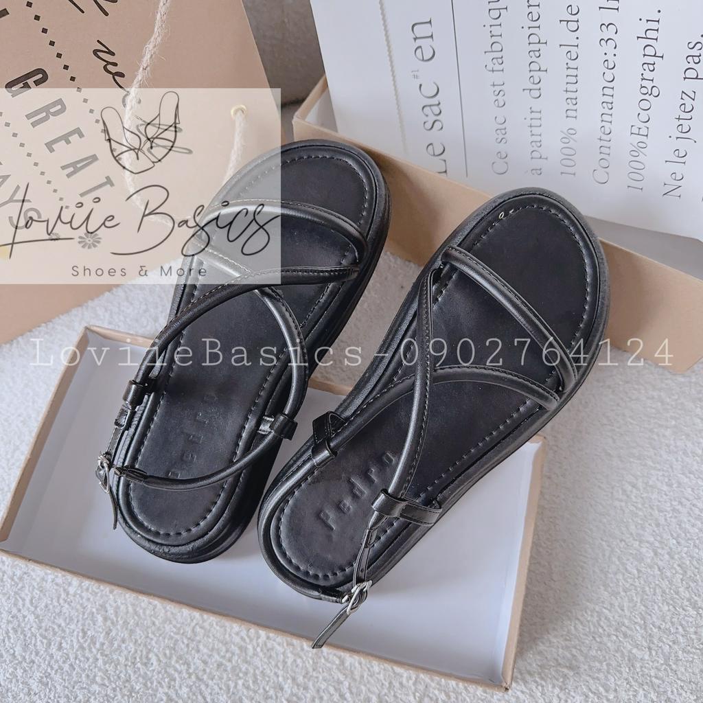 SANDAL XUỒNG LOVIIE BASICS - GIÀY NỮ ĐẾ BẰNG QUAI NGANG CHÉO PHONG CÁCH THỜI TRANG HIỆN ĐẠI TEST