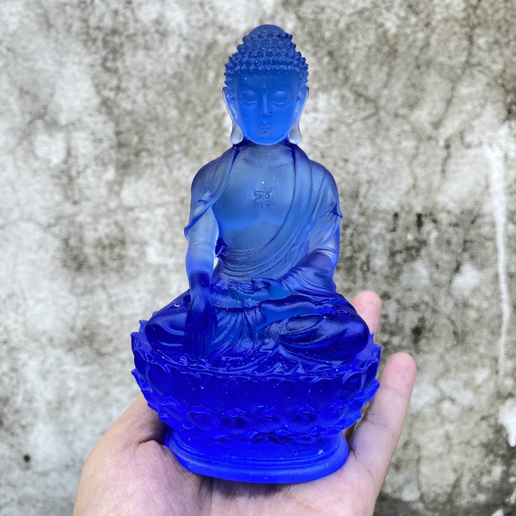 Tượng Phật Adida Lưu Ly  12cm    Trang Trí Ô tô