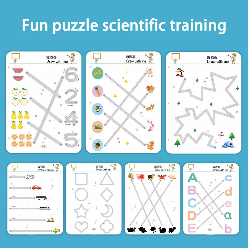 Tập Tô Nét Vẽ Thông Minh Xoá Được, Đồ Chơi Giáo Dục Sớm Cho Bé Vẽ Nét Cơ Bản Rèn Tính Kiên Trì Theo MONTESSORI