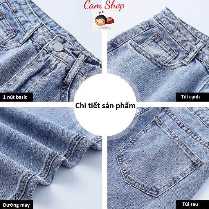 Quần bò quần jean nữ quần baggy cạp cao chín tấc quần bò ống rộng lưng cao phong cách Hàn Quốc Cam Shop C05