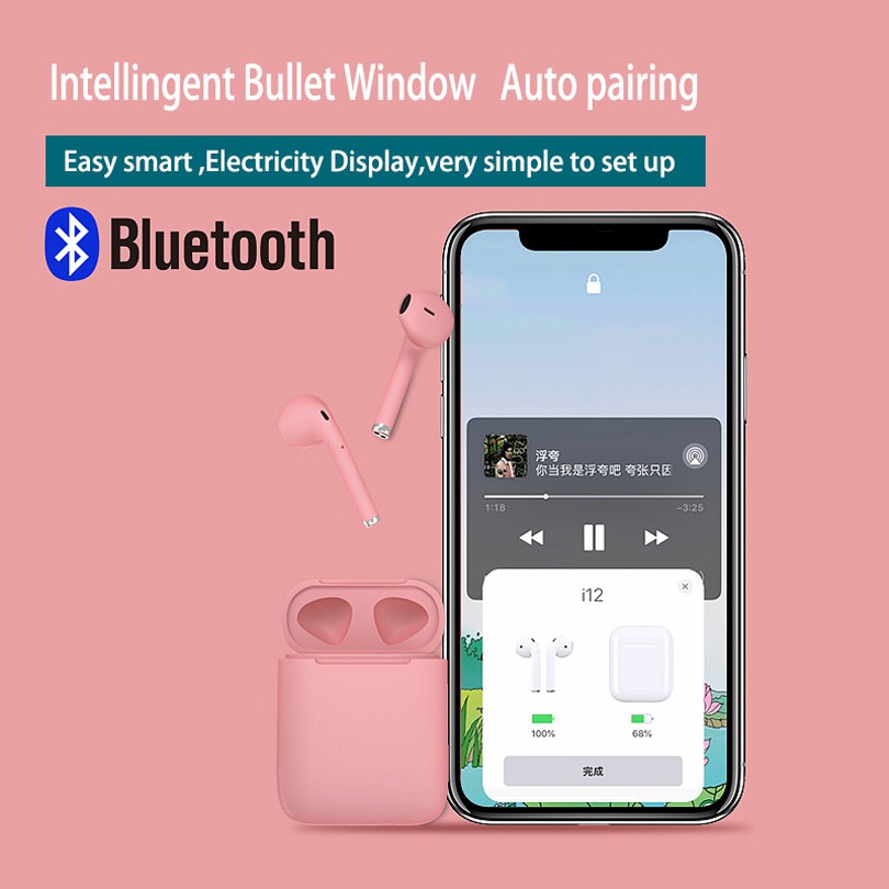 2019NEW inpods12 Bluetooth Earphone 5.0 Wireless Headphone Olahraga Earbud TWS Pop-Up Tai nghe Bluetooth Inpods 12 TWS 5.0 HIFI - BH 1 đổi 1