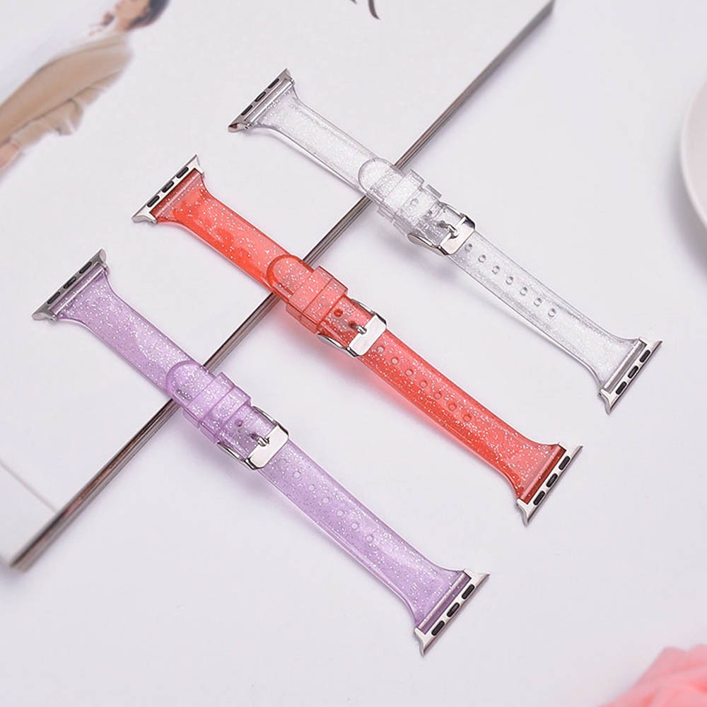 Dây Đeo Silicone Trong Suốt Nhiều Màu Cho Đồng Hồ Apple Watch 5 42mm 44mm 38mm 40mm