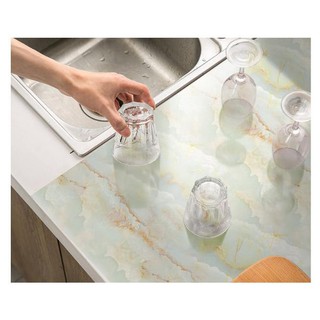 3m Decal dán bếp tráng nhôm cách nhiệt 60cm - vân đá vàng  NL1101