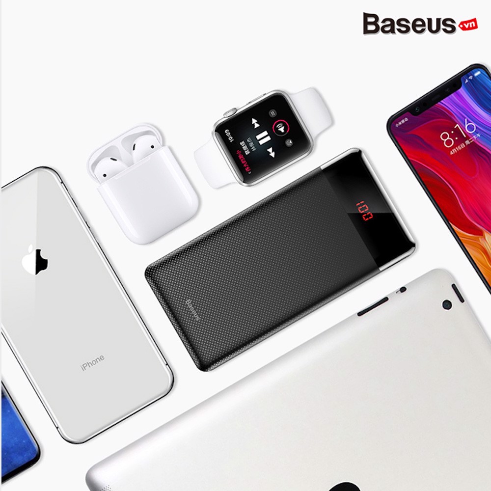 [Mã ELORDER5 giảm 10K đơn 20K] Pin sạc dự phòng nhỏ gọn Baseus Mini Cu Power Bank 10000mAh (5V/ 2.1A, 2 USB port)