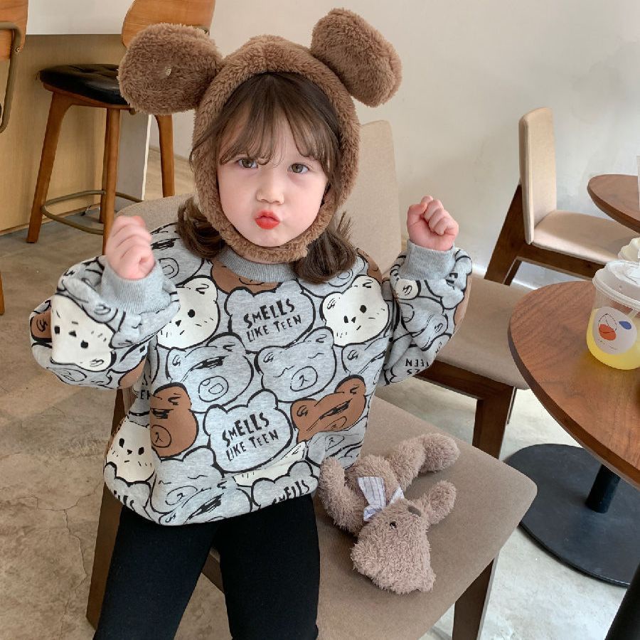 Mới Áo Sweater Tay Dài Cổ Tròn Họa Tiết Hoạt Hình Thời Trang 2022 Cho Bé Gái