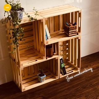 Combo 4 Thùng Pallet Gập Gọn, Hộp Gỗ Thông Lắp Ráp Ghép Làm Bàn Trà, Kệ Tủ, Kệ Sách - Hàng Gia Công Đẹp Chuẩn Xuất Khẩu