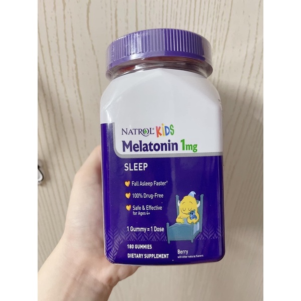 natrol melatonin 1mg cho bé từ 4+