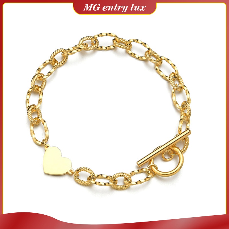 Vòng Tay Mạ Vàng 18k Mặt Hình Trái Tim