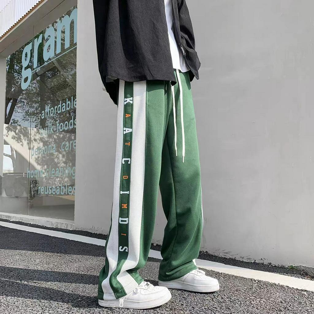 Quần Dài Nam Thể Thao Ống Suông Họa Tiết Kẻ Sọc Thời Trang Hàn Quốc Cho fashion unisex quần ống suông bigsize jogger nam simple quần jogger nữ