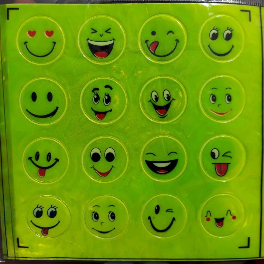 Tấm Sticker dán phản quang 4 và 16 hình mặt cười