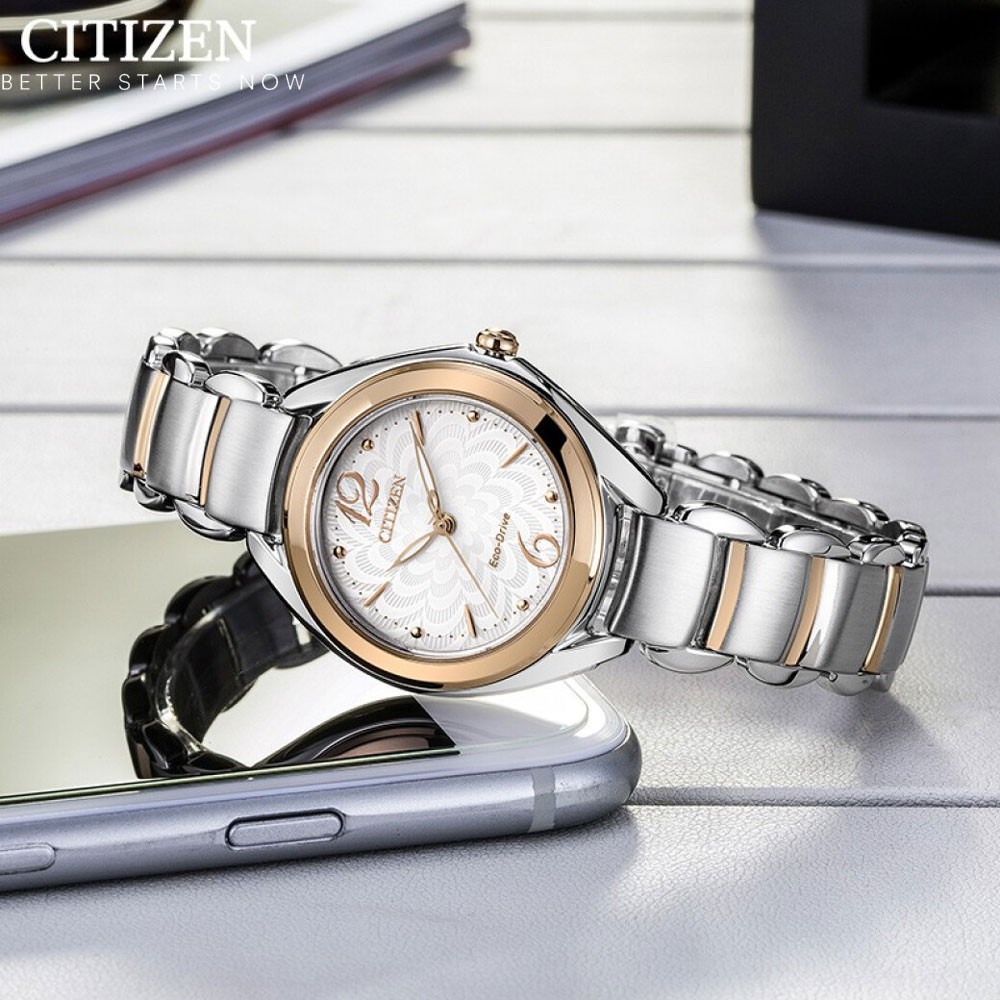 Đồng Hồ Nữ Citizen Dây Thép Không Gỉ FE2074-59A - Mặt Trắng (Sapphire)