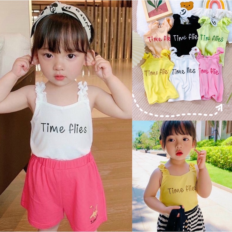 (Size 6-26kg) Áo dây bé gái thun gân cotton loại 1 mặc mát mùa hè