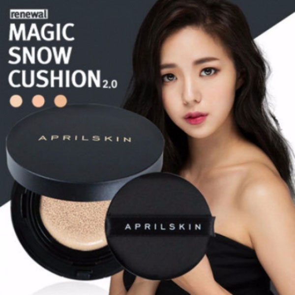 Phấn Nước Cushion Aprilskin Magic Snow Vỏ Đen Che Khuyết Điểm 3 IN 1