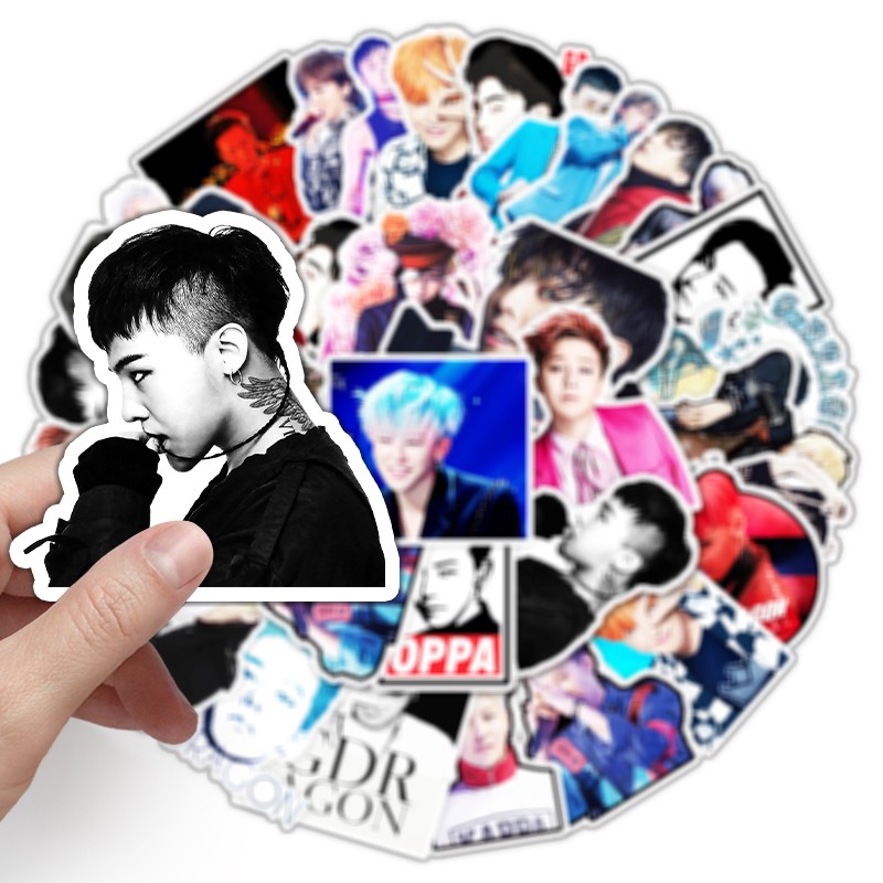 Set 50 nhãn dán trang trí hình nhóm nhạc thần tượng Big Bang G-Dragon đẹp mắt độc đáo