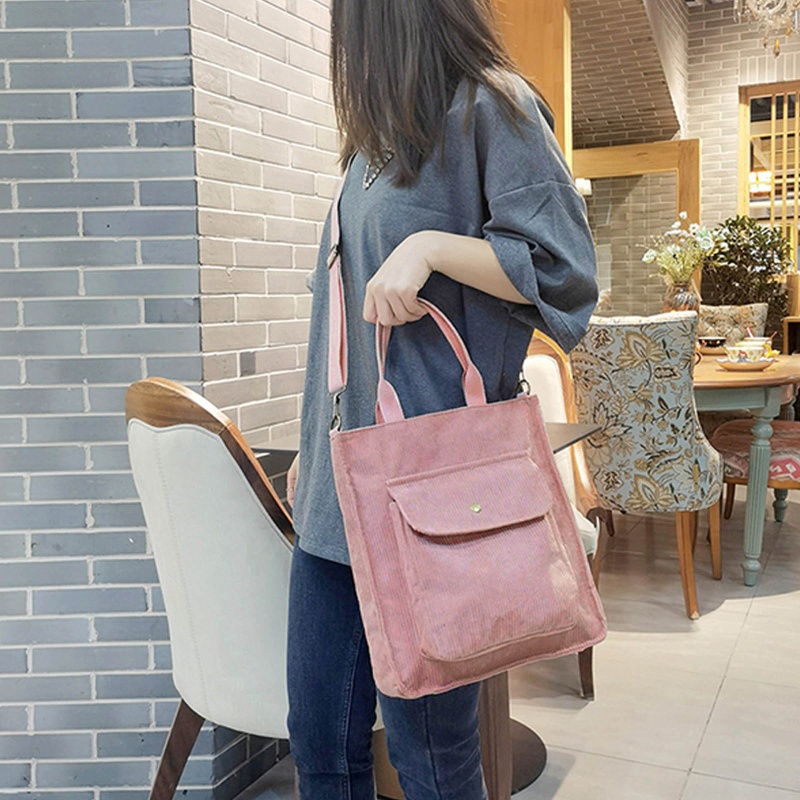 Túi Tote Đeo Vai / Xách Tay Bằng Vải Nhung Mềm Mại Kích Thước Lớn