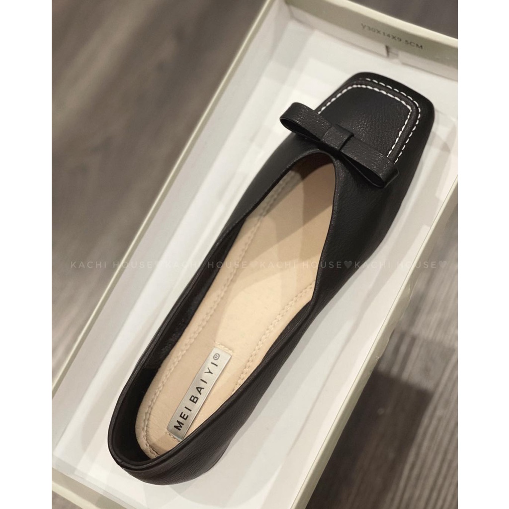 Bệt mũi vuông đính nơ A688-116 - Kachi House