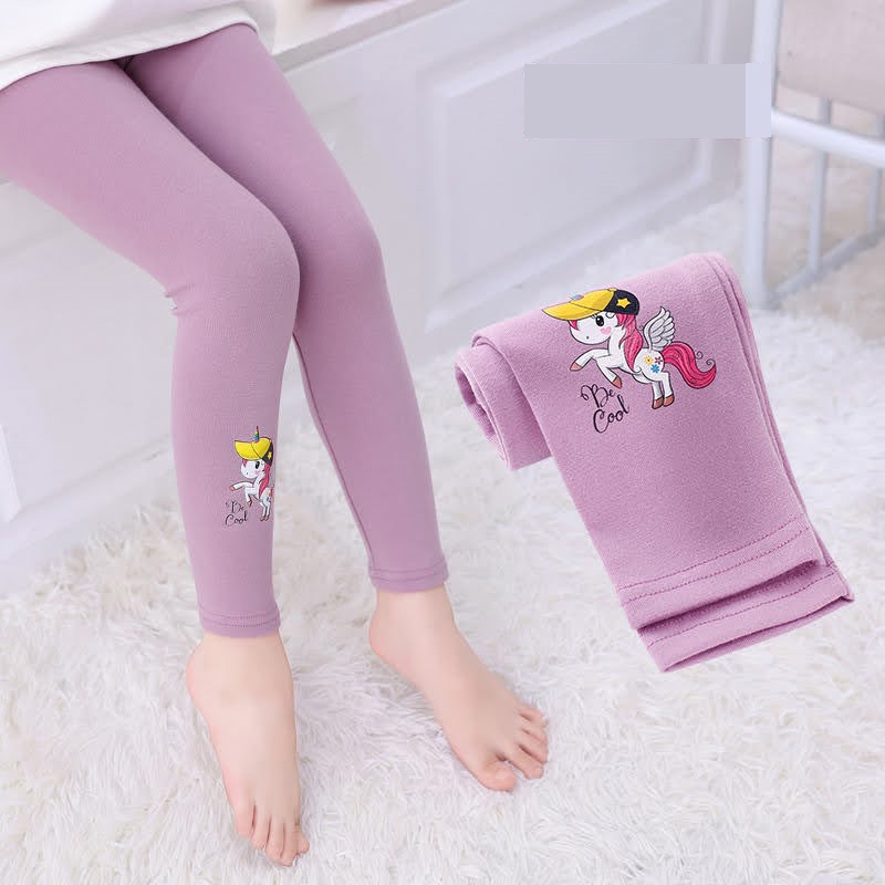 Quần Legging Bé Gái - Quần Ôm Sát Chân Ống Dài Trang Trí Hình Thú Xinh Xắn Cho Bé Gái H&amp;N Fashion Shop