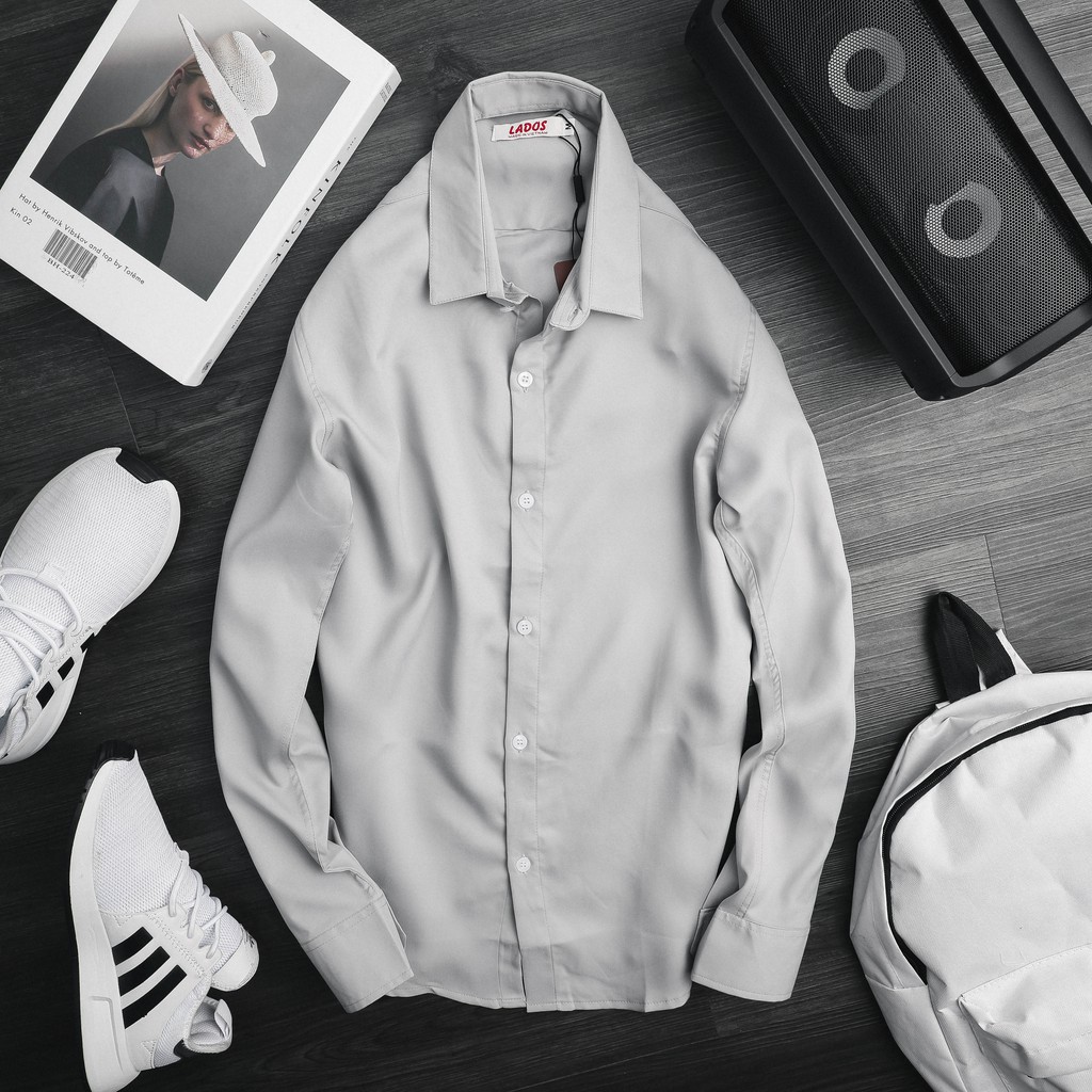 Áo sơ mi trơn tay dài nam LADOS - 1523 , chất lụa không nhăn, mềm mát, thấm hút mồ hôi | BigBuy360 - bigbuy360.vn