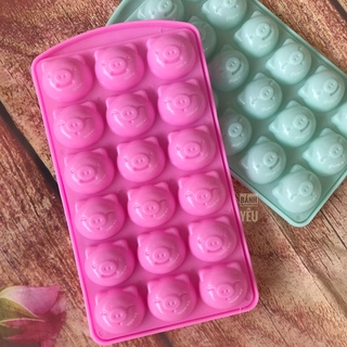 Khay Đá Hình Mặt Heo Nhựa Vĩnh Trường/ Khay làm thạch hình mặt heo - KH236
