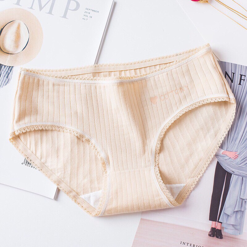 Combo 4 quần lót nữ gân tăm ❣️FREESHIP❣️  chất liệu cotton thấm hút mồ hôi