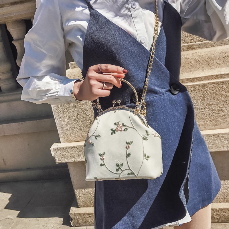 Faya - Túi xách cluth thêu hoa tiểu thư T1163