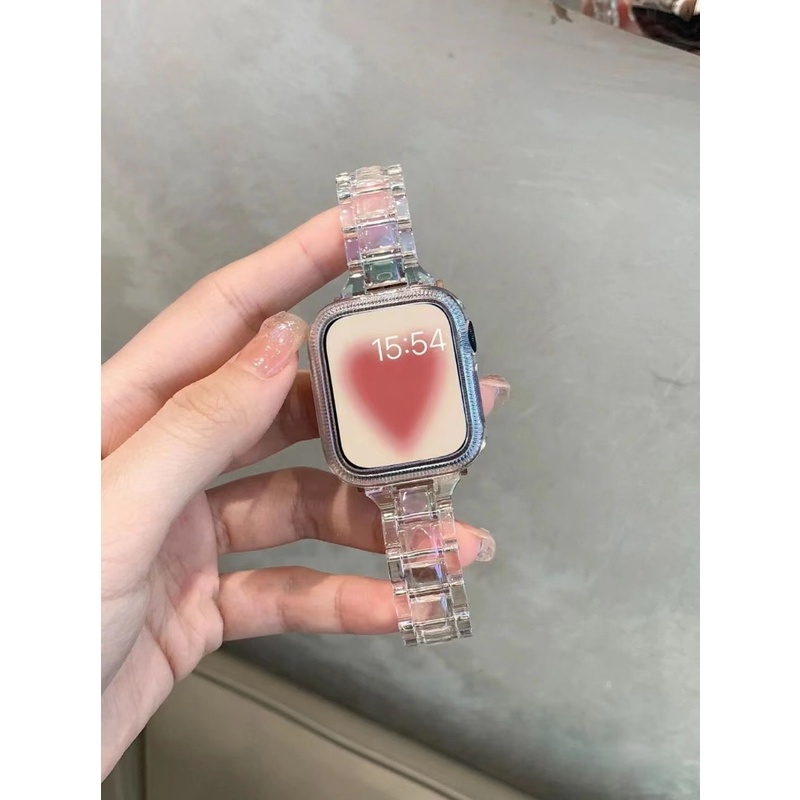 Dây Đeo Trong Suốt Cho Đồng Hồ Thông Minh Apple Watch 49MM 41MM 44mm 40 38 42 MM 45mm Series 8 Ultra Se 7 6 5 4 Iwatch 123 38mm 42mm