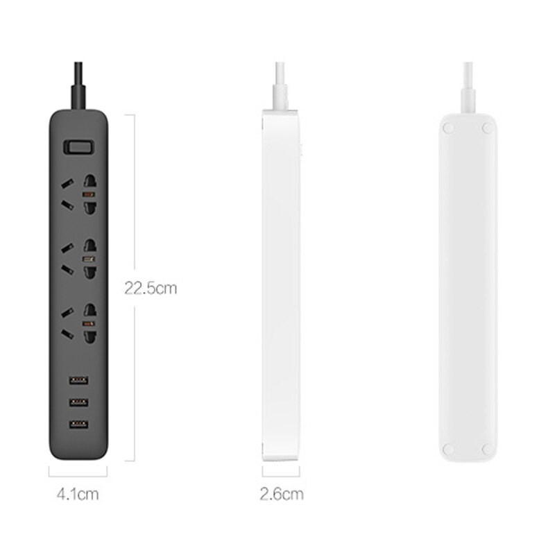 Ổ cắm điện 3 cổng 3 USB Xiaomi Mi Power Strip (Đen / Trắng)