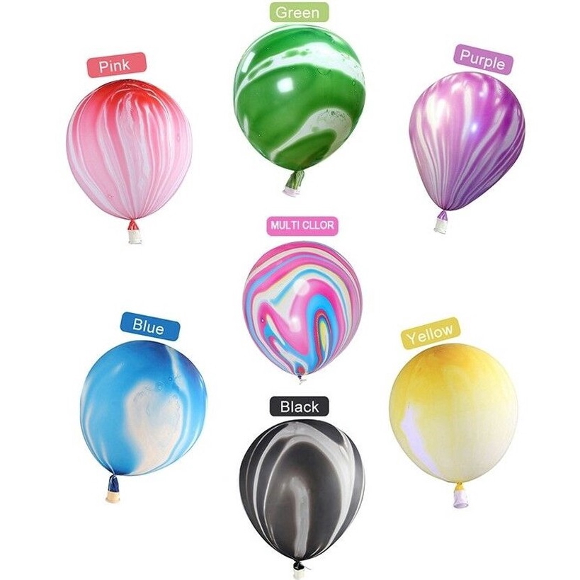 Set 10 bong bóng 12 inch họa tiết đá cẩm thạch trang trí tiệc cưới / sinh nhật