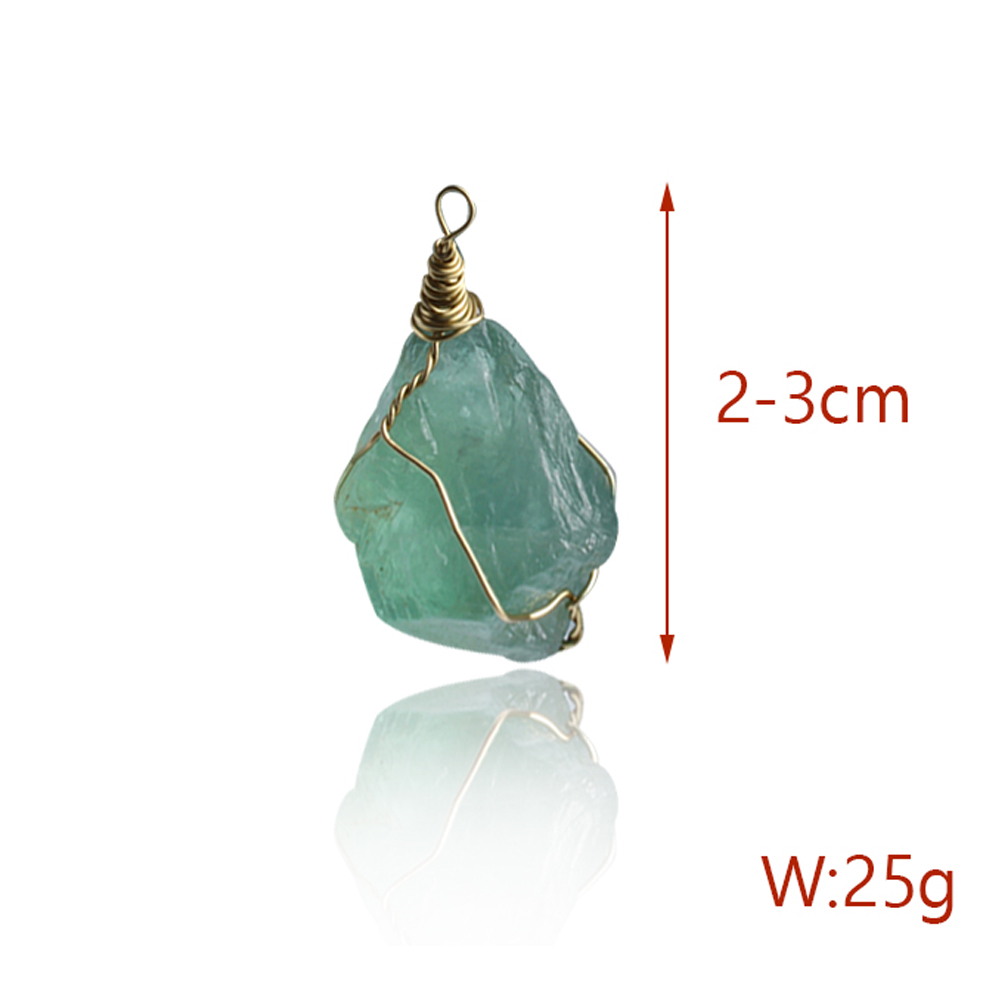 Mặt Dây Chuyền Đá Fluorite Màu Xanh Tự Nhiên 2.5-3cm