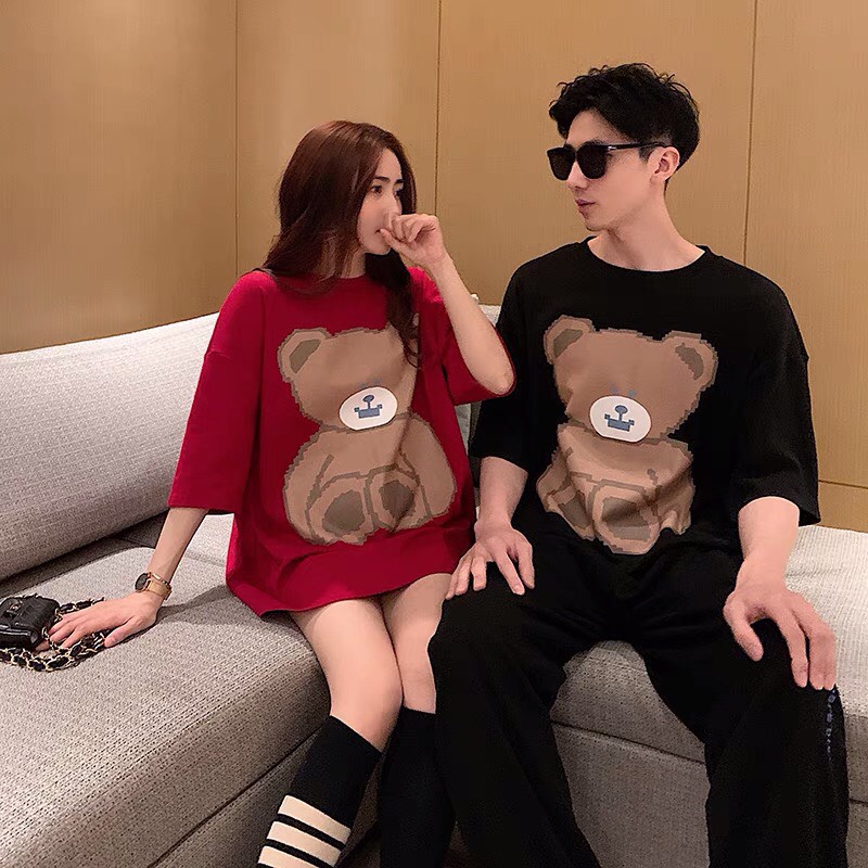 💃 Áo Phông In Hình Gấu Nâu Nam Nữ Dáng Rộng
