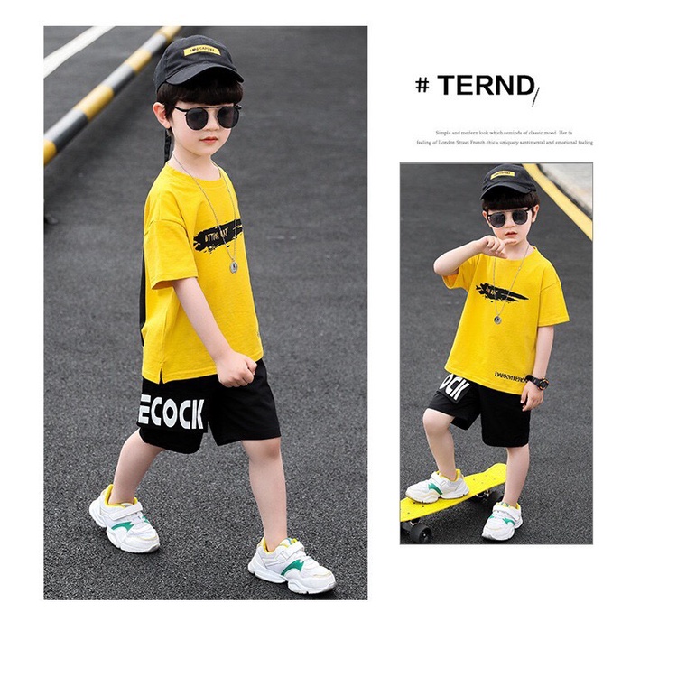 Set Bộ Quần Áo Cho Bé Trai Tay Lửng 2 Màu  - Mã BM