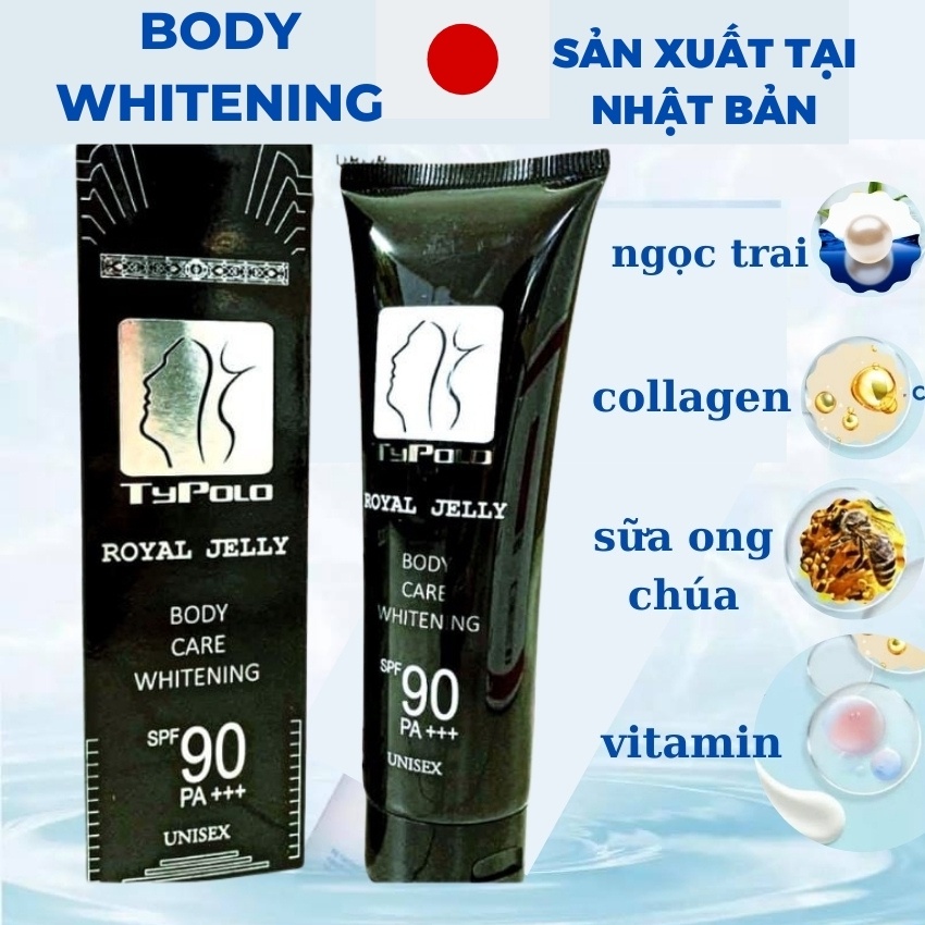 Kem Body Trắng Da Dưỡng Ẩm TYPOLO Japan sữa ong chúa, làm trắng da toàn thân nhanh mềm mịn chống nắng cao shop bomby