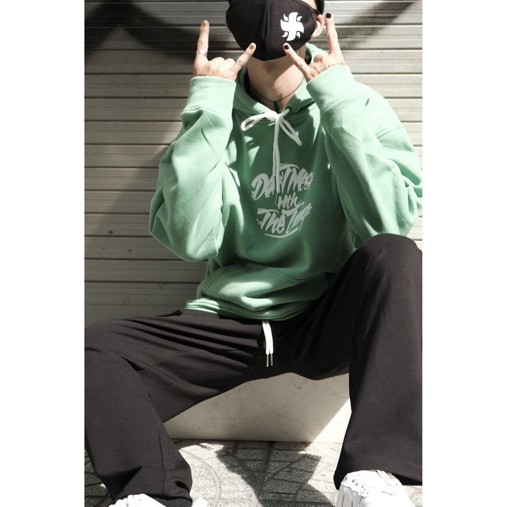 Áo Hoodie Chữ - Xanh Lá Nhạt - Street Gang