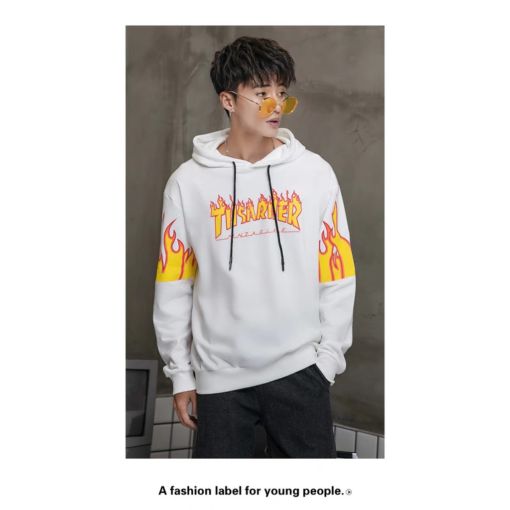 Áo Hoodie - Áo Khoác Nỉ Phối Ngọn Lửa WAK 004S2 (Đen) | BigBuy360 - bigbuy360.vn