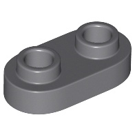LEGO Miếng Đế 1x2 Bo Tròn Góc Với 2 Nút Ghép Rỗng Giữa, Xám Đậm ID 6221607 35480