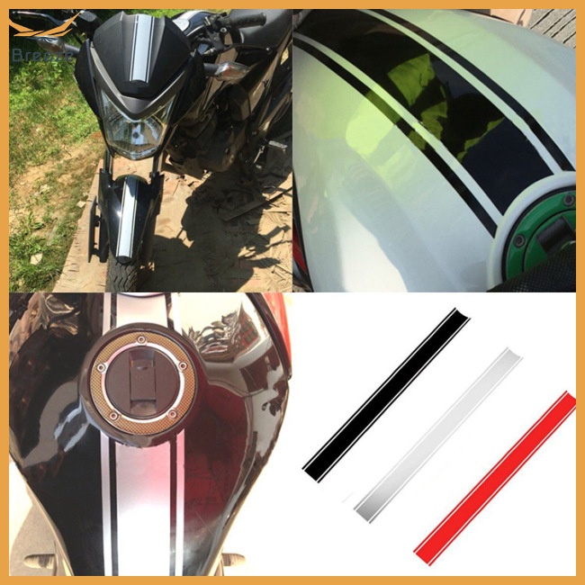 Decal Dán Trang Trí Bình Xăng Xe Hơi / Mô Tô Họa Tiết Kẻ Sọc Chống Thấm Nước Kích Thước 50x4.5cm
