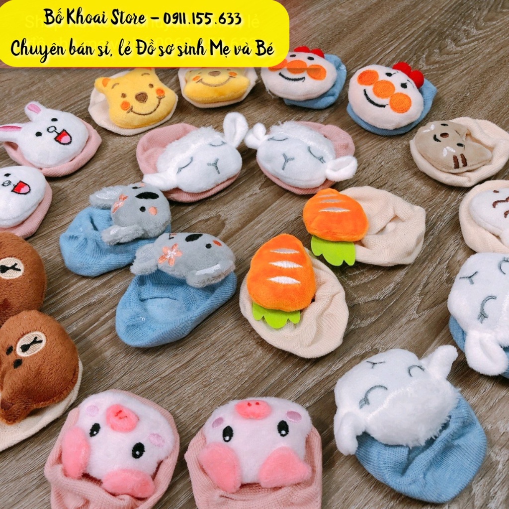 Tất 3D hình thú có chống trượt - Vớ chống trượt hình thú 3D cho bé 3-24m - Bố Khoai Store
