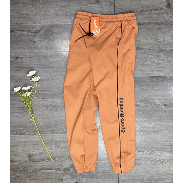Quần jogger Sport-Running chữ in thể thao tập gym yoga nữ vải thun poly 4 chiều