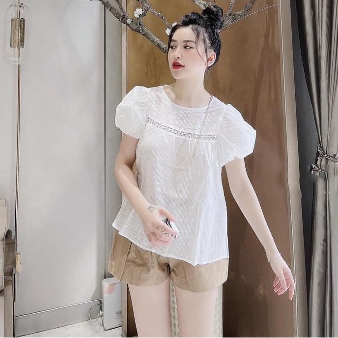 [MÃ FAAH123 GIẢM 10% TỐI ĐA 5K CHO ĐƠN 139K] Set babydoll nữ bánh bèo MADELA tay ngắn vai bồng, bộ mặc nhà cực dễ thương
