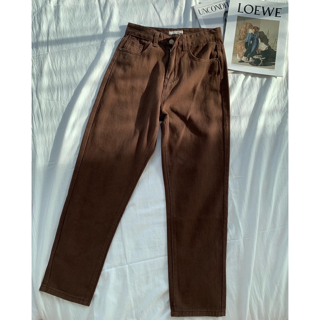 Q429 - QUẦN BAGGY JEANS TRƠN 8082 - 3 MÀU