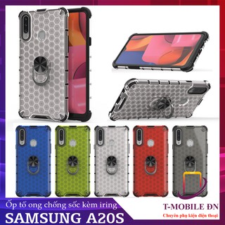 Ốp lưng Samsung A10 A10S A20 A20S A30 chống sốc họa tiết tổ ong kèm nhẫn iring
